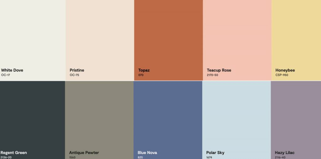Benjamin Moore Color of the Year 2024 Color Trends Palette near Columbia, TN