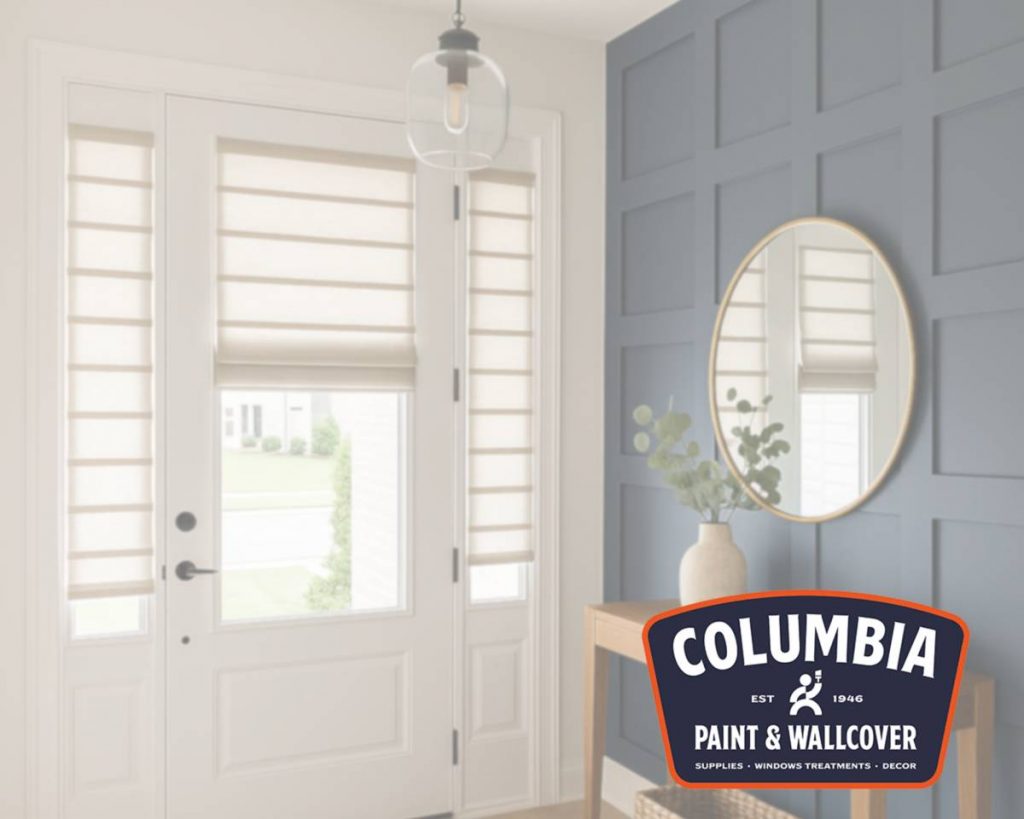 A complete entryway interior design with paint and window treatments for entryways near Columbia and Spring Hill, Tennessee (TN)